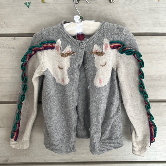 Boden Girls Unicorn Sweater 